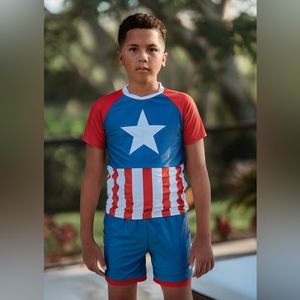 Only Little Once Boys Swim. Captain America. Size 6/7 EUC.